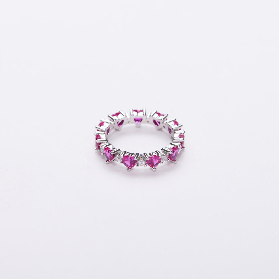 Infinity Crystal Rube Red Heart Rings