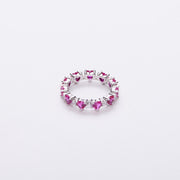 Infinity Crystal Rube Red Heart Rings