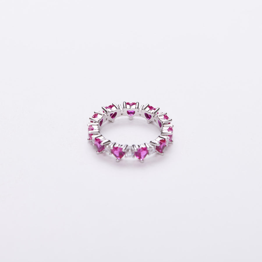 Infinity Crystal Rube Red Heart Rings