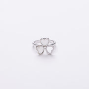 Sterling Silver Mother Of Pearl Clover Ring