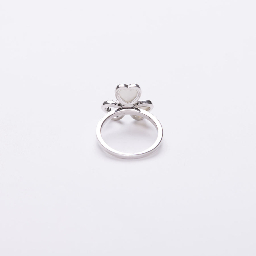 Sterling Silver Mother Of Pearl Clover Ring