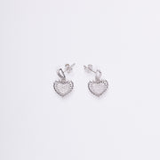 Hollow Pave Crystal Heart Earrings