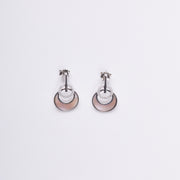 Sterling Silver Mother Of Pearl Pink Round Earrings