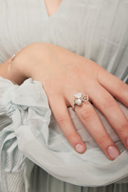 Sterling Silver Mother Of Pearl Clover Ring