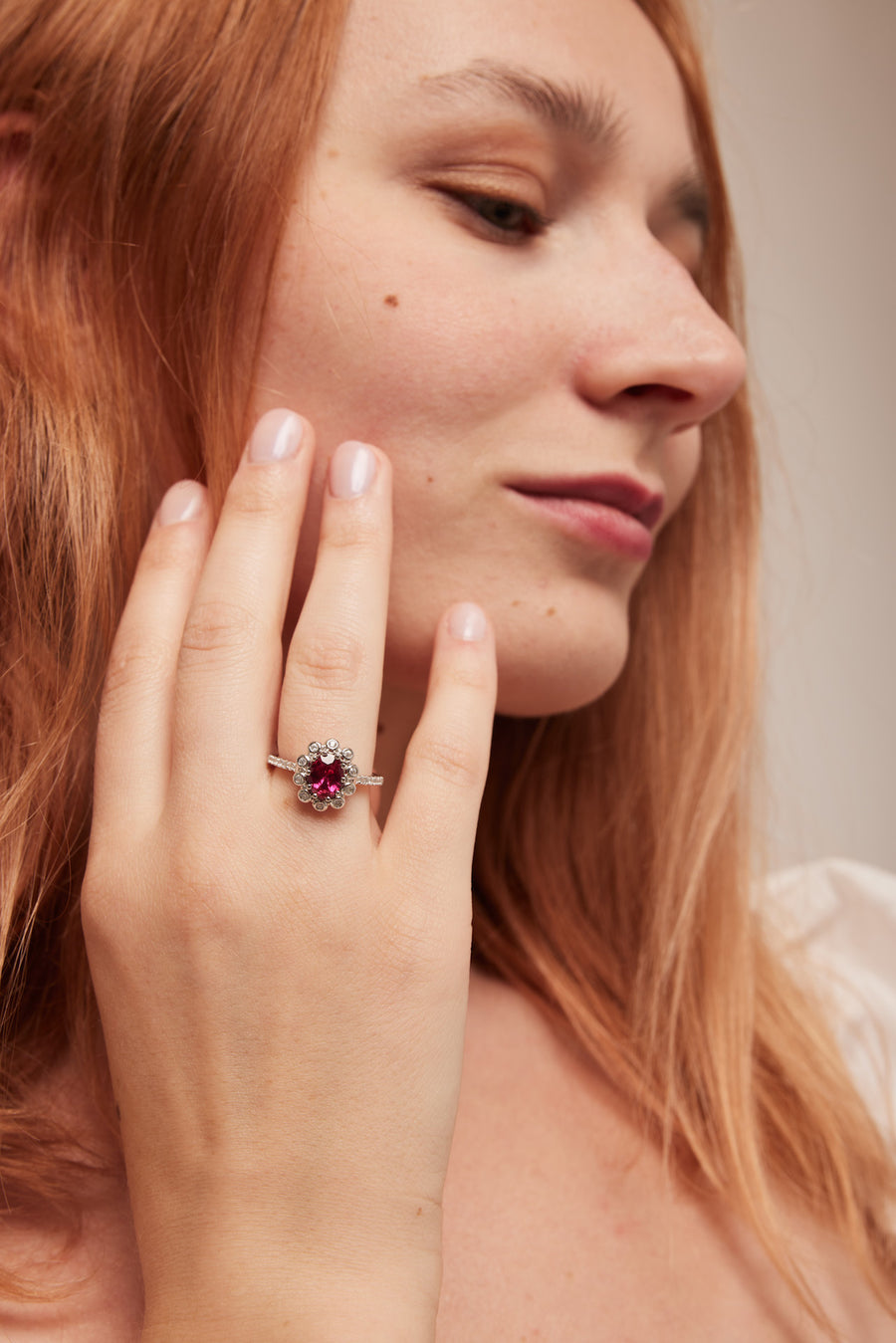 Pink Cubic Zirconia Cocktail Ring